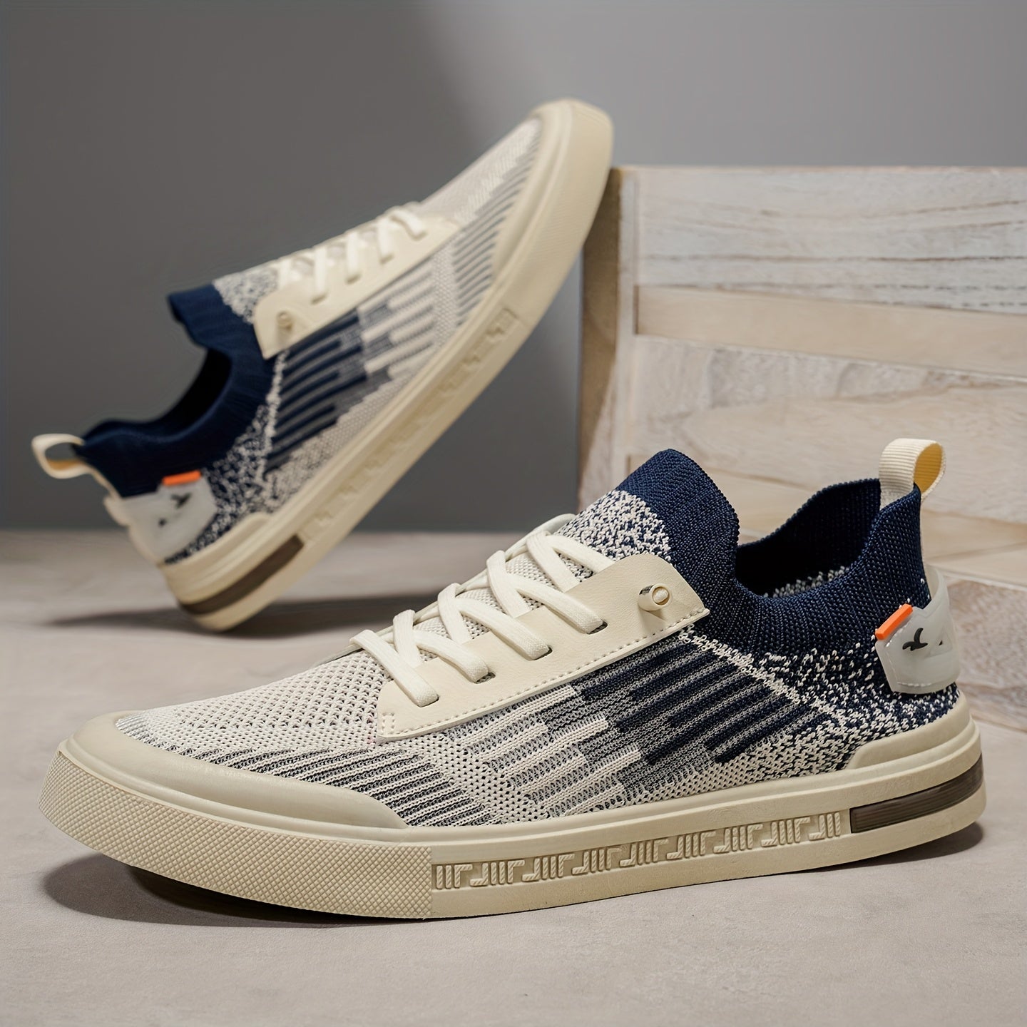 Herren-Stricksneaker mit Zweiton-Design und EVA-Innensohle
