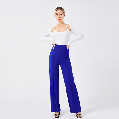 Damen Hochtaillen-Slim-Schlaghose in Unifarbe