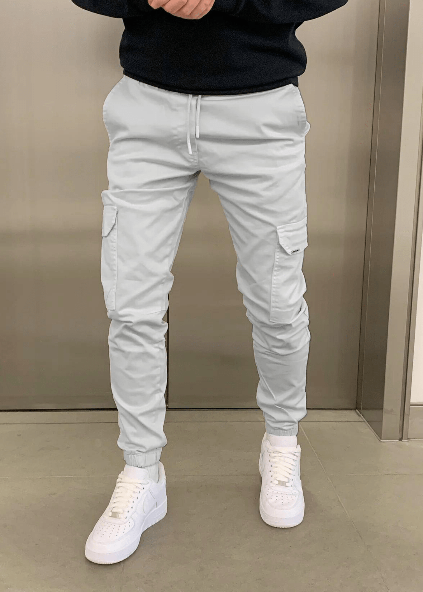 Herren Cargo-Jogginghose mit Elastikbund und Seitentaschen