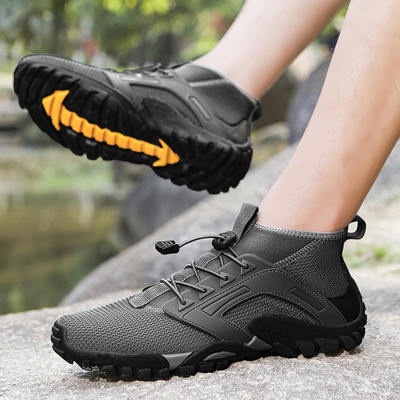 Men's Mid-Top Hiking Shoes with Non-Slip Rubber Sole for Outdoor Activities