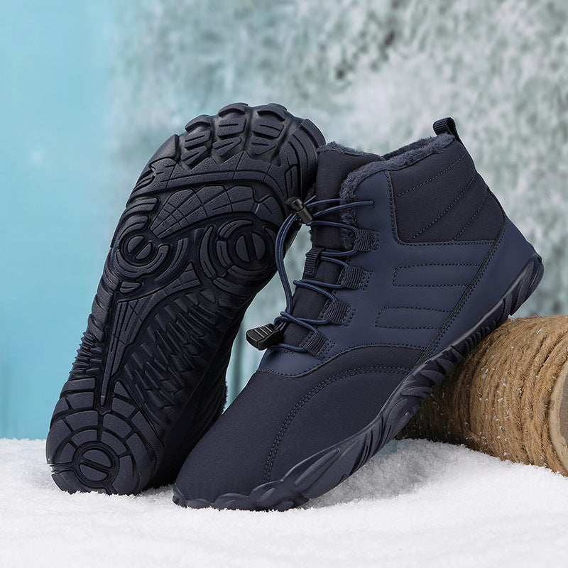 Men's winter boots for slipping on outdoors with non-slip rubber sole
