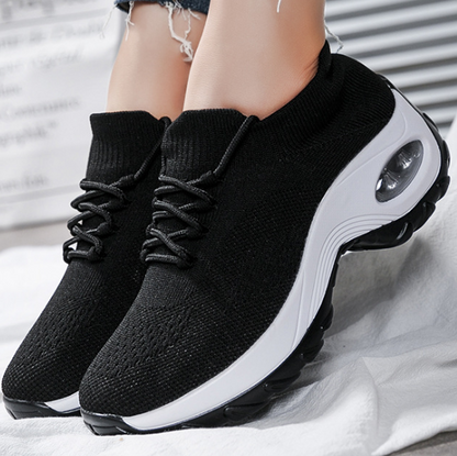 Women's Spring Running Shoes with Round Toe, Slip-On Design, and Platform Sole