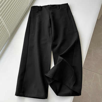 Women's suit pants with low waist, wide leg, and extended fit – Elegant style
