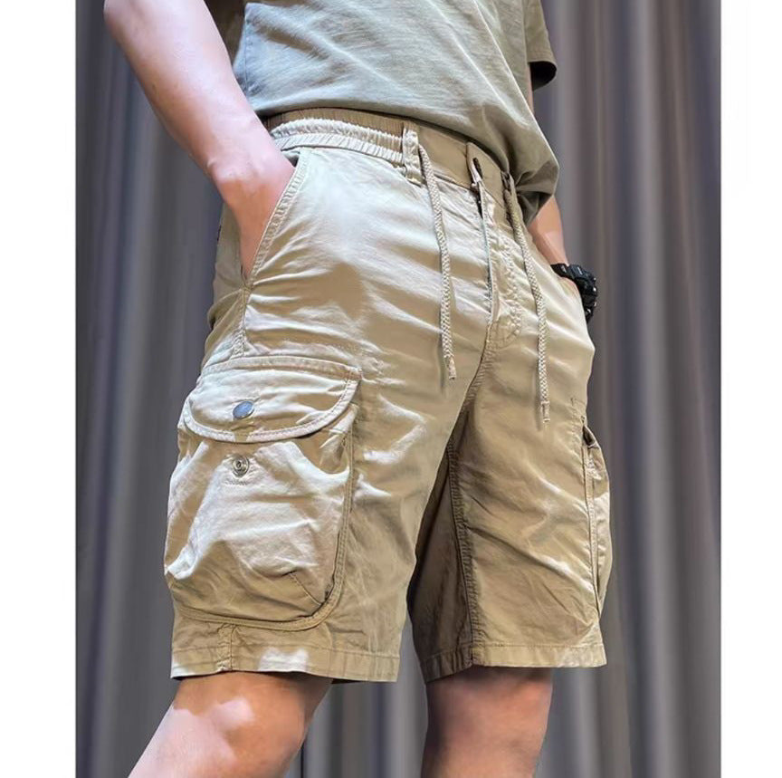 Herren-Latzhose Mit Mehreren Taschen, Lockere Passform, Gerades Bein, Verkürzte Länge