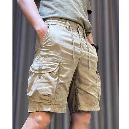 Herren-Latzhose Mit Mehreren Taschen, Lockere Passform, Gerades Bein, Verkürzte Länge