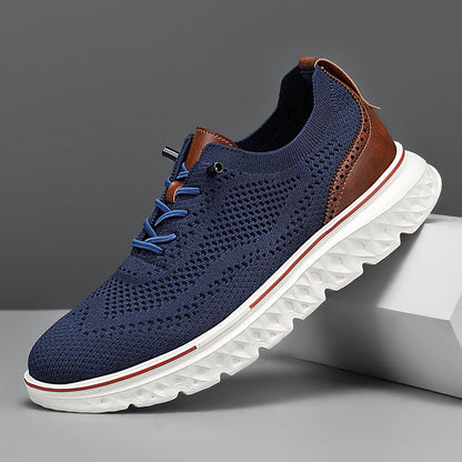 Leichte Herren-Sneaker Mit Niedrigem Schaft, Obermaterial Aus Mesh, Flache Ferse