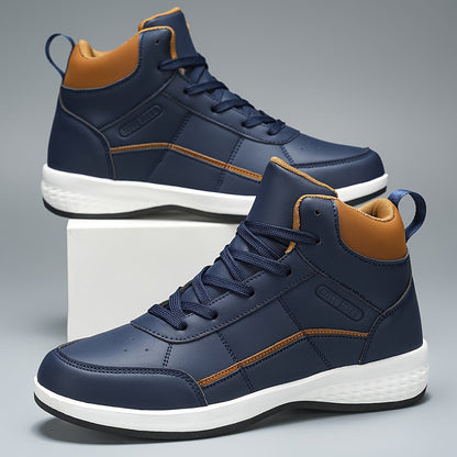 Men's all-season outdoor shoes with high shaft and lacing, non-slip sole
