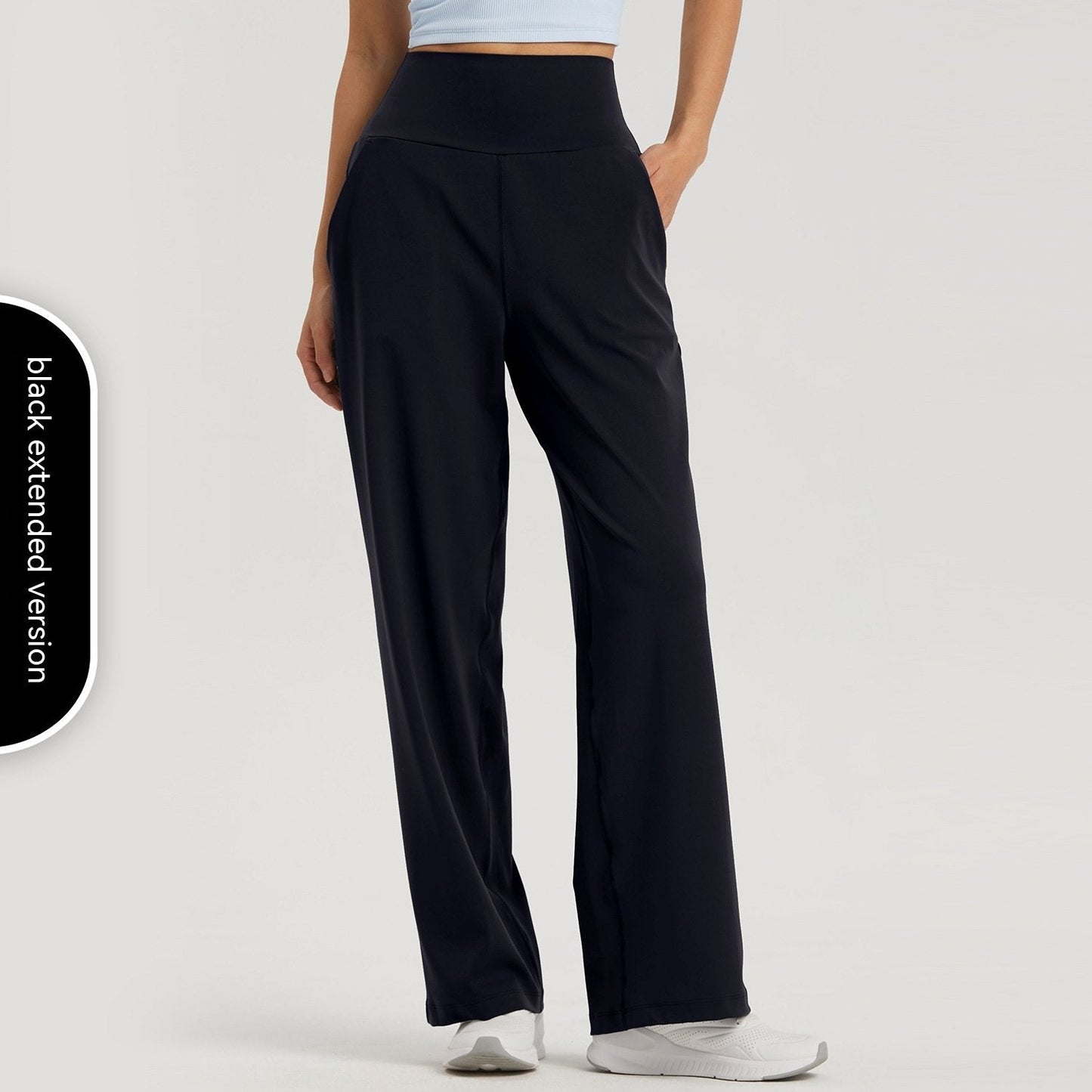 Damen-Yogahose mit hohem Bund und weitem Bein – Sportlicher Stil