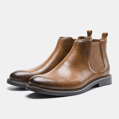 Men's Chelsea Boots PU Leather Look Round Toe Low Ankle