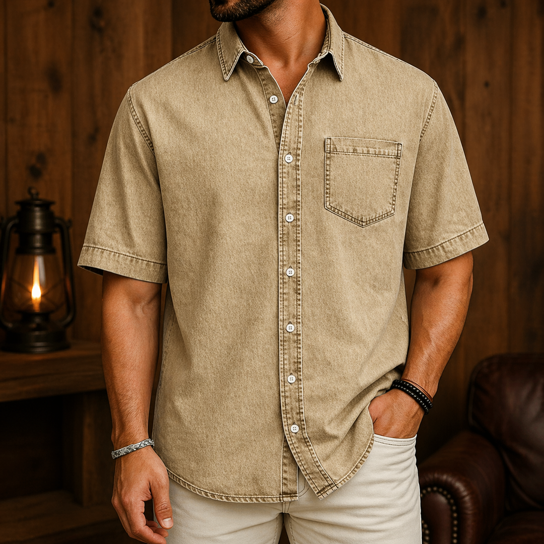Herren Kurzarm Hemd mit Knopfleiste – Relaxed Fit