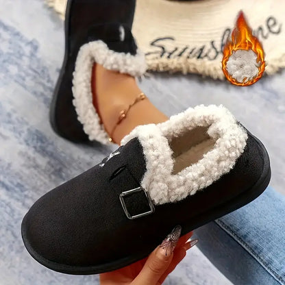 Women's Winter Slip-On Shoes With Plush Lining And Orthopedic Support