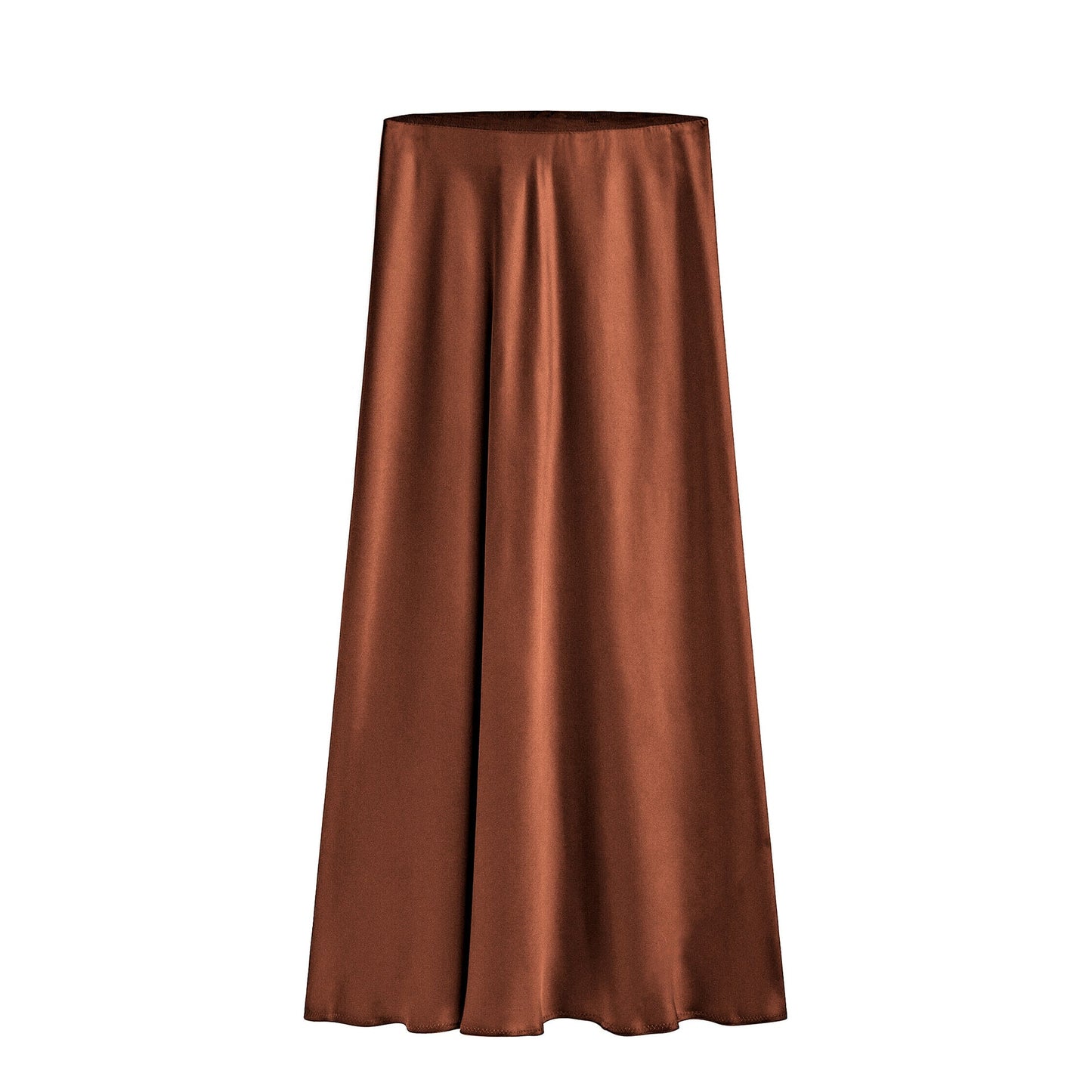 Damen Midirock mit hohem Bund, elastisch, schräger Schlitz