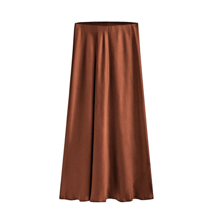 Damen Midirock mit hohem Bund, elastisch, schräger Schlitz