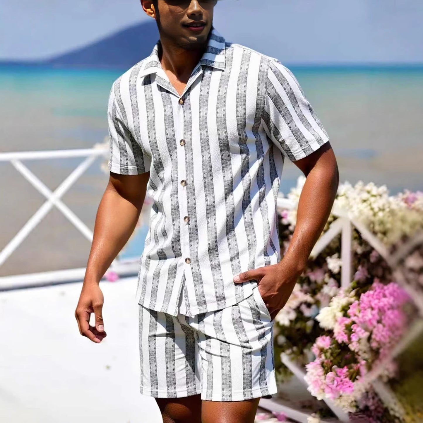 Sommer-Resort-Set Für Herren: Hemd Und Shorts