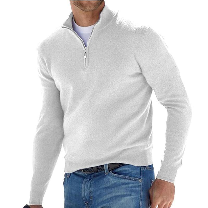 Herren Cardigan Langarm Schlichtes Design Offene Vorderseite – Woll-Mischung