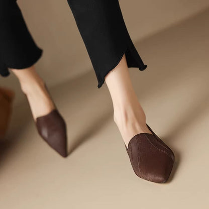 Damen-Slipper Mit Spitzer Zehenpartie, Flach Und Niedrig Geschnitten
