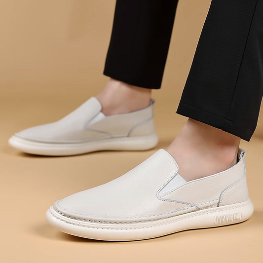 Herren Slip-On Lederschuhe mit Rundkappe – Casual Stil
