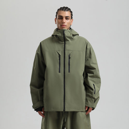 Herren Winter Skijacke Mit Atmungsaktivem Design Und Durchgehendem Reißverschluss