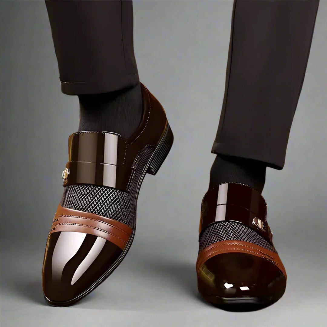 Herren Loafer Mit Schnallenriemen Und Strukturierter Laufsohle