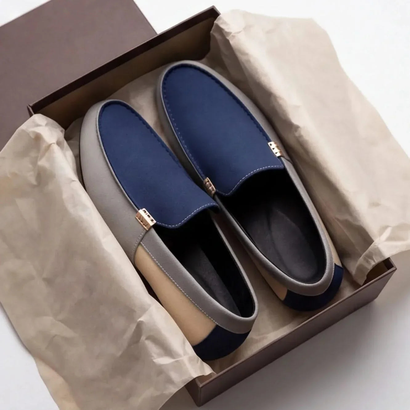 Herren-Slipper Aus Canvas, Leichtes, Lässiges Patchwork-Design