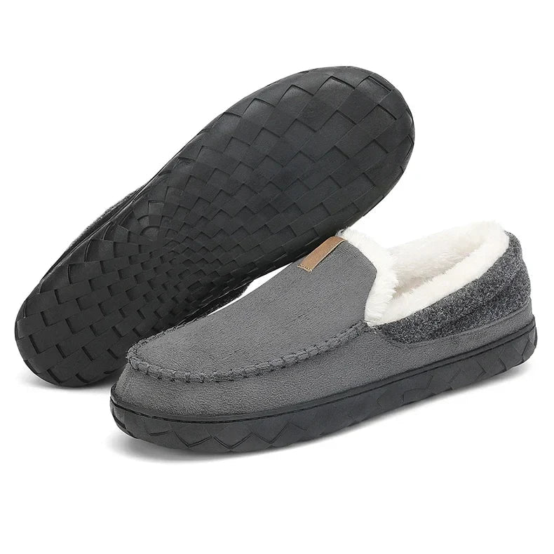 Men's Autumn Slip-On Shoes with Plush Lining, EVA Sole, and Non-Slip Outsole