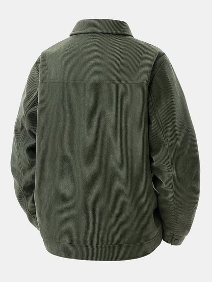 Men&#39;s autumn jacket with lining and snap button closure