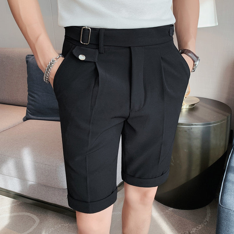 Herren Sommer-Shorts Mit Geradem Schnitt Und Kontrastfarbe, Mikroelastisches Design