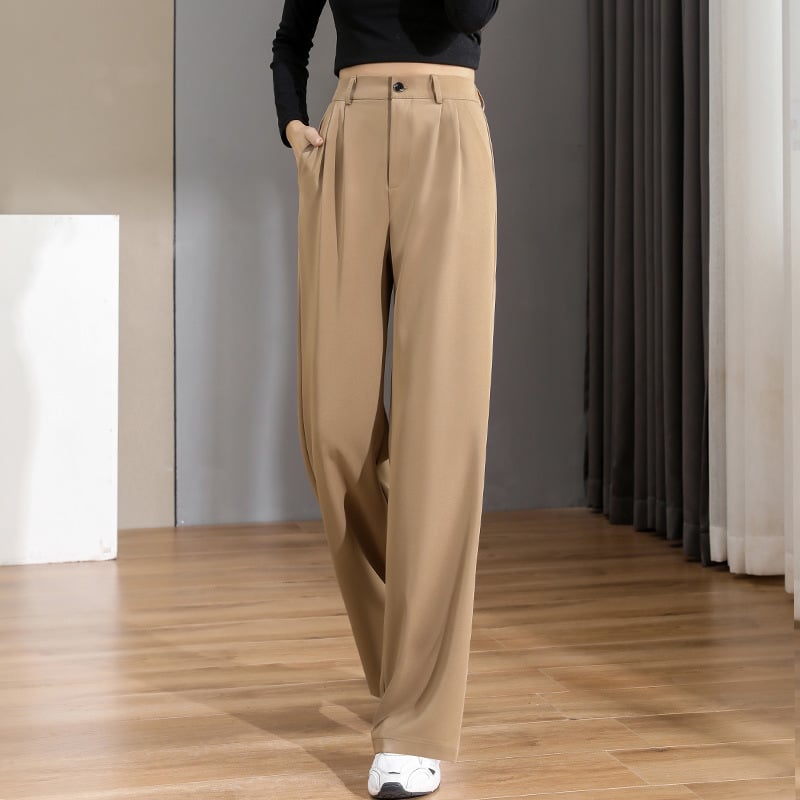 Damen-Hose mit geradem Bein und hohem Bund
