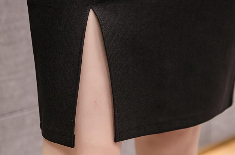 Women's spring costume skirt with slit and tailored design