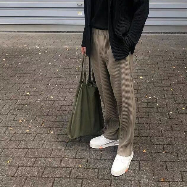 Men's Wide-Leg Pants, Straight, Loose Fit