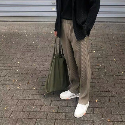 Men's Wide-Leg Pants, Straight, Loose Fit