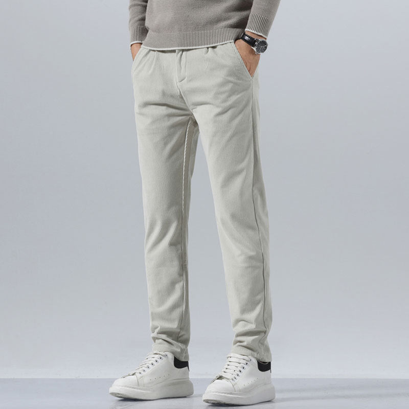 Herren Cordhose, Gerade Geschnitten, Schmale Passform, Mittelhoher Bund