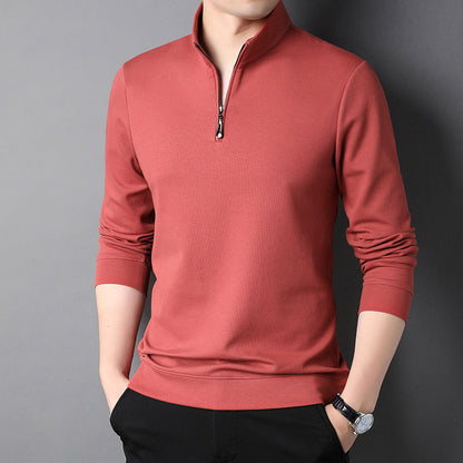 Men's Zipper Pullover Minimalist Design Long Sleeve