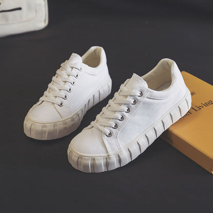 Damen-Sneaker aus Canvas in Low-Top-Form mit Schnürverschluss und Gummisohle