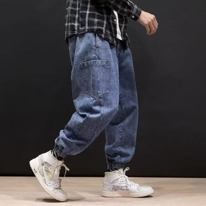 Herren Jeans mit geradem Bein und Cargotaschen – Mittlere Bundhöhe