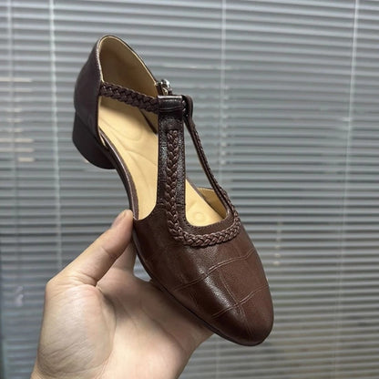 Damen-Sommer-Mary-Jane-Sandalen Mit Blockabsatz Und Runder Zehenpartie