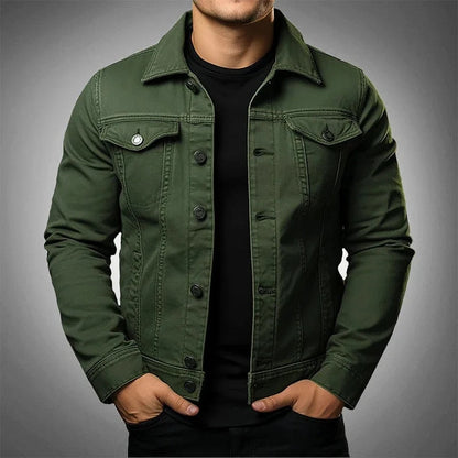 Men's jacket made of denim blend fabric Solid color - Denim blend
