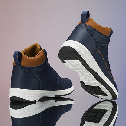 Men's all-season outdoor shoes with high shaft and lacing, non-slip sole