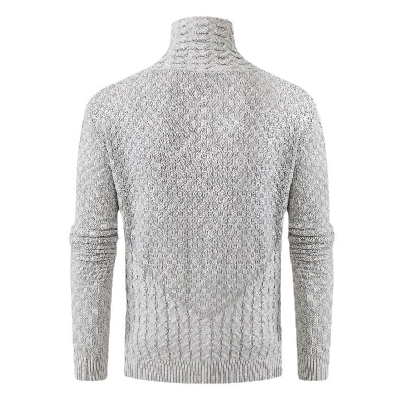 Herren Winterpullover Halber Rollkragen Langarm Gestrickt – Woll-Mischung