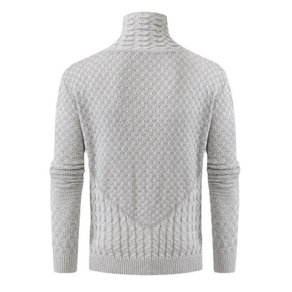 Herren Winterpullover Halber Rollkragen Langarm Gestrickt – Woll-Mischung