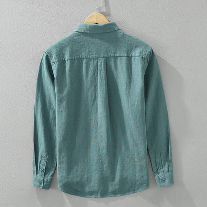 Men's Long-Sleeve Shirt with Loose Fit and Open Front