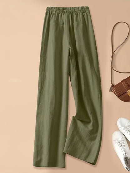 Damen High Waist Hose mit Kordelzug
