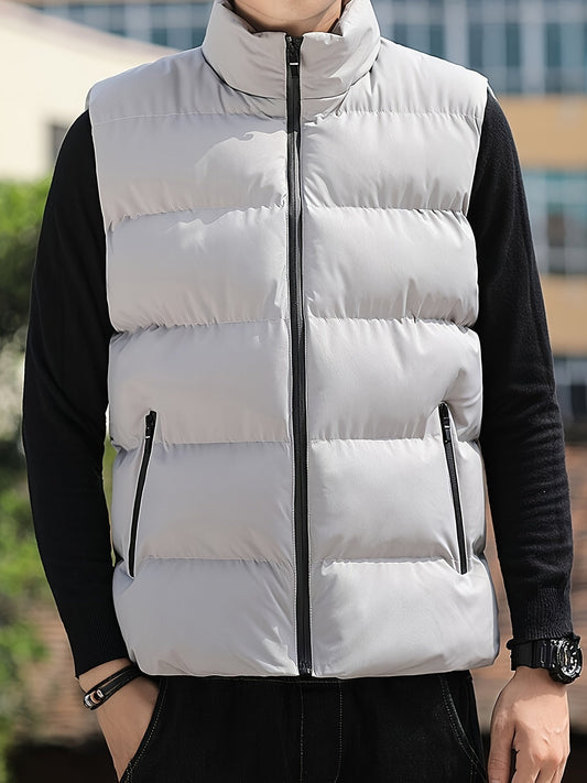 Herren Winterweste mit Stehkragen und Ärmellos