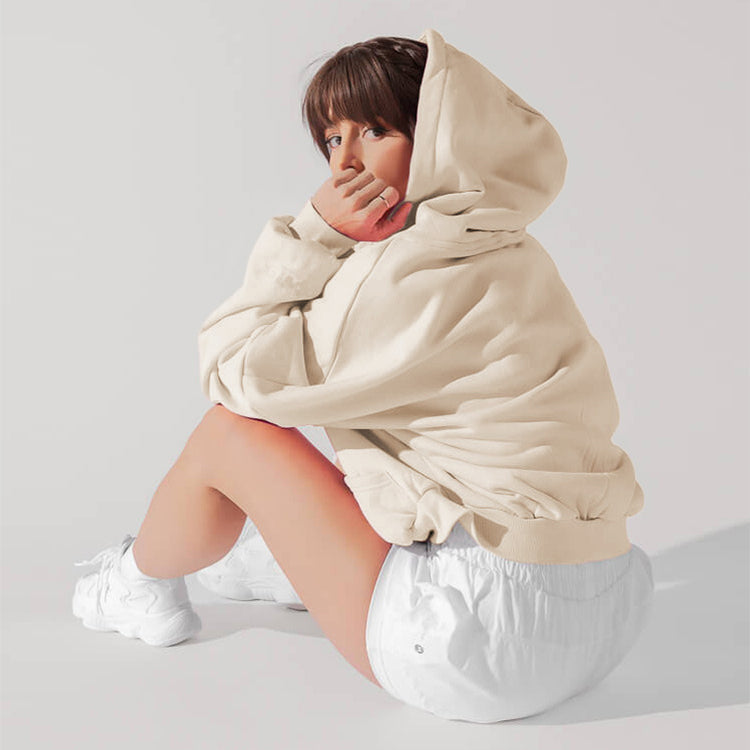 Women's long-sleeved sweater in solid color