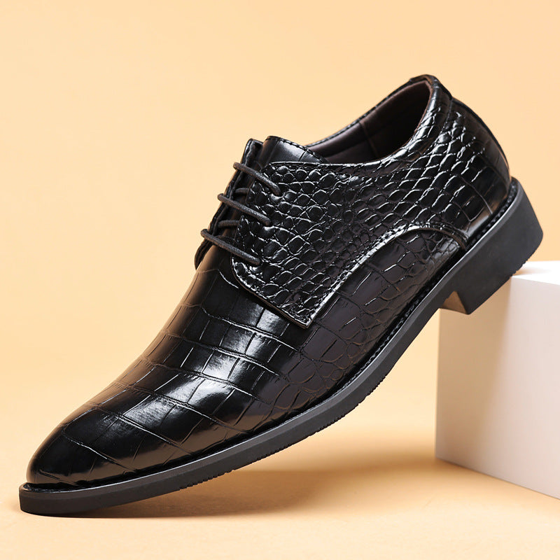 Herren Business Schnürschuhe mit Geprägtem Design – Spitz Zulaufende Form