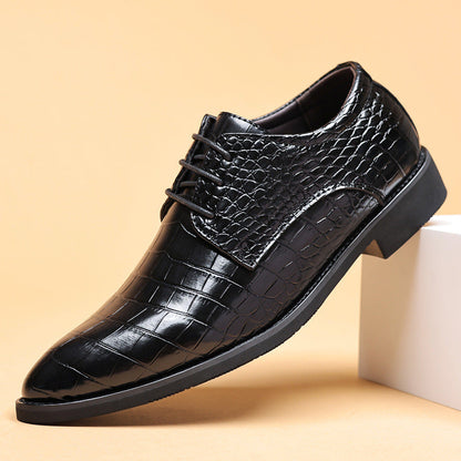 Herren Business Schnürschuhe mit Geprägtem Design – Spitz Zulaufende Form