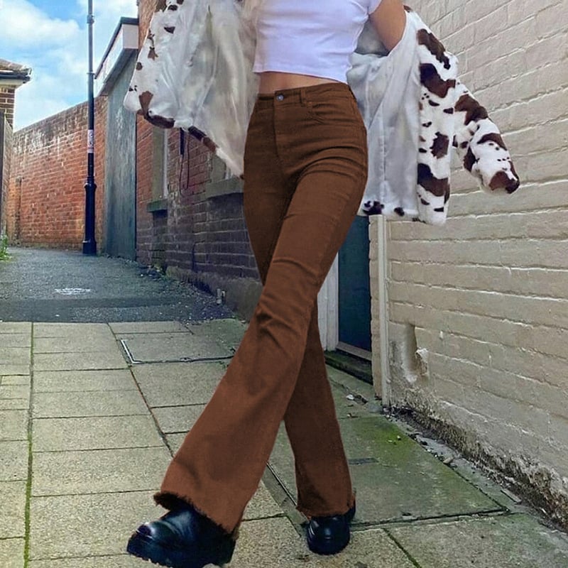 Women's Stretch Bootcut Jeans with High Waist – Denim Mix Style