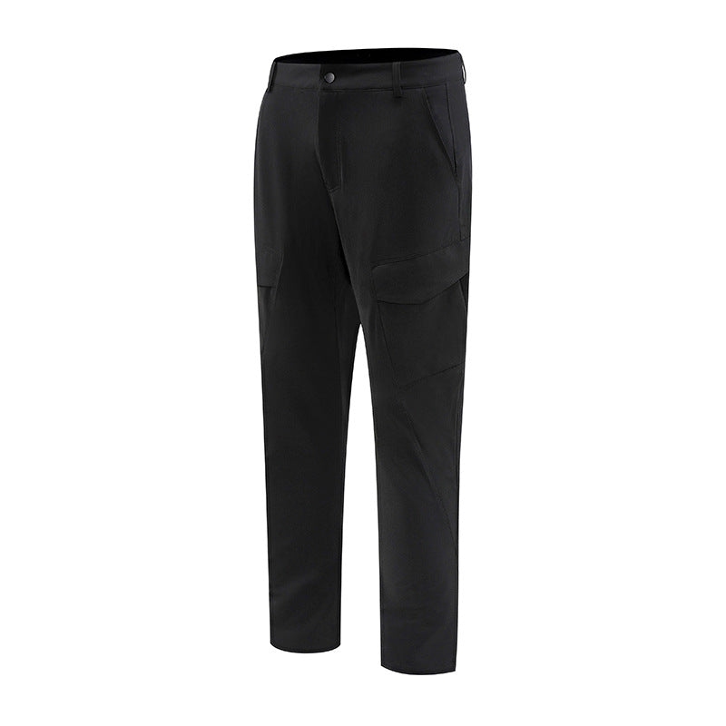 Gerade Geschnittene Herren-Cargohose Mit Mehreren Taschen Und Elastischem Bund