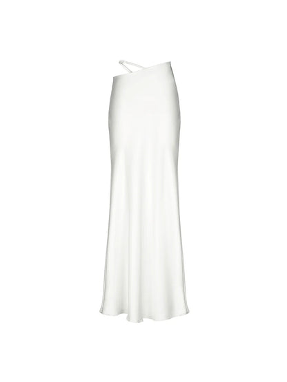 Damen langer Bodycon-Hüftrock mit Cut-Out-Detail