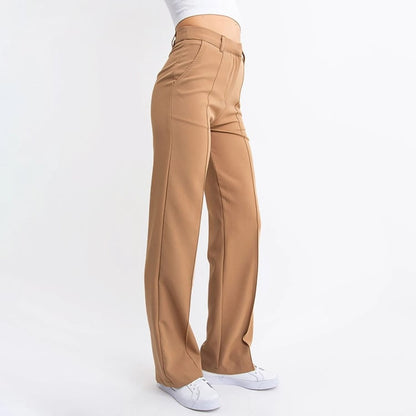 Women's business trousers with high waist and straight leg – Classic style